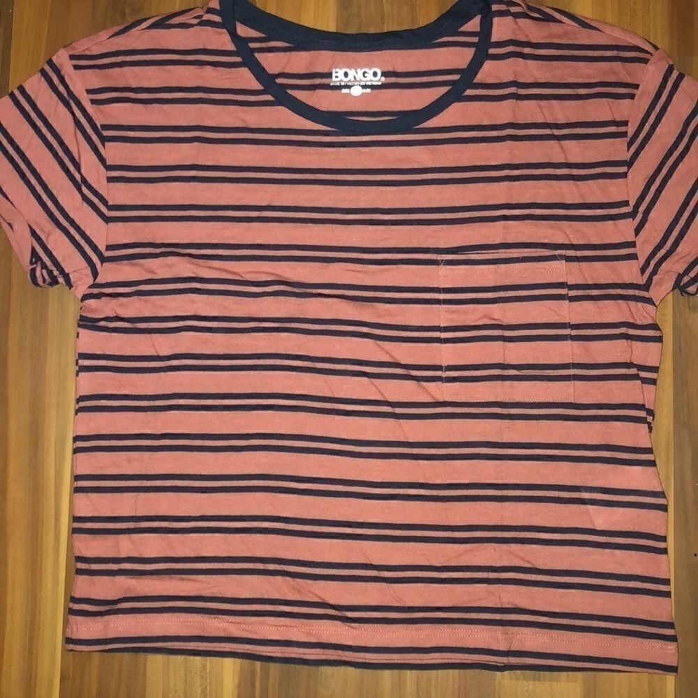 Bongo blue striped short sleeve pocket tee